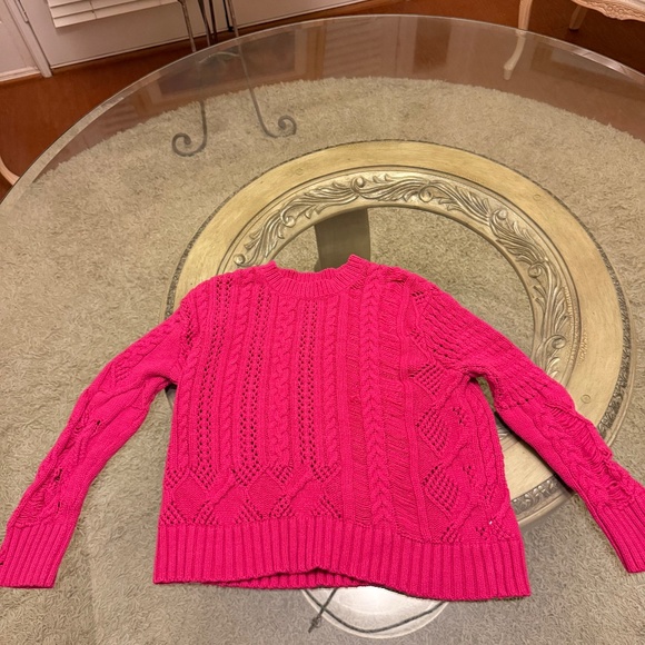 Splendid Pink Drop Needle Chunky Cable Knit Pullover Sweater Boho Sz XS - Picture 7 of 12